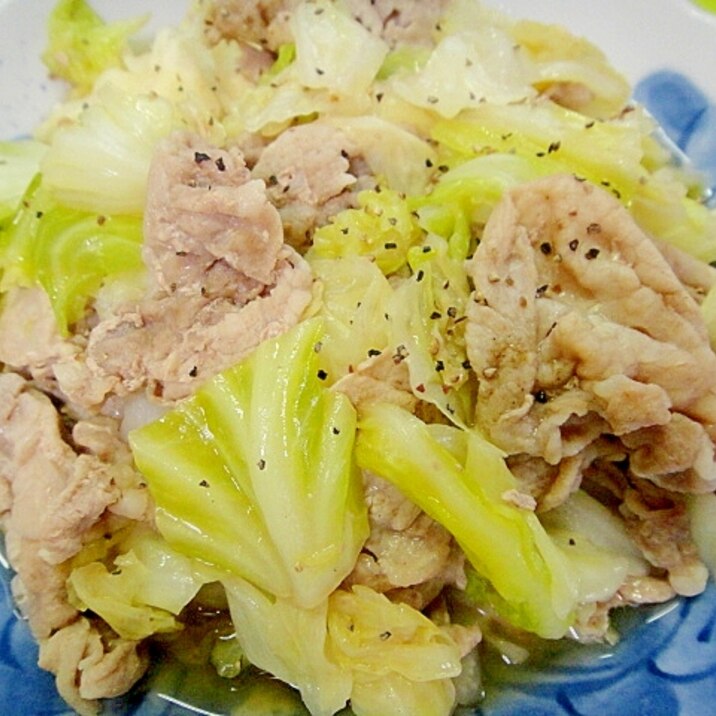 キャベツと豚しゃぶ肉の蒸し煮